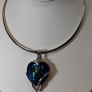 Crystal Heart Pendant with Omega Choker Swarovski